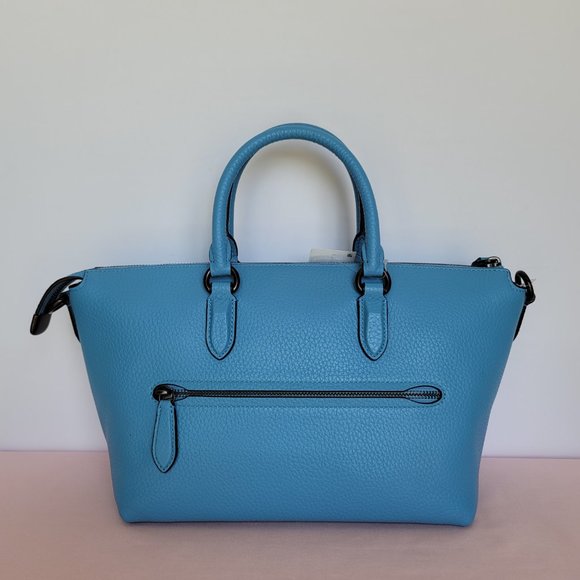 Coach Cara Pebbled Leather Satchel-Pool Color - Picture 6 of 16